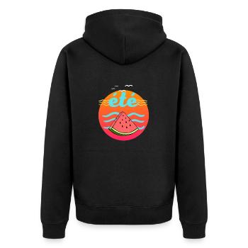 plage vacances à la mer été cercle pastèque soleil - Veste à capuche bio Premium Unisexe - noir - Dos - Nico (187cm)