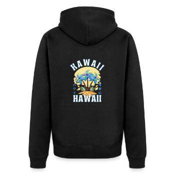 Hawaii Kawaii summer vibe - Unisex Premium Organic Zip Hoodie - black - Back - Nico (187cm)