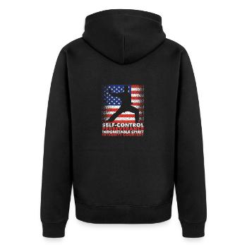 Cool drapeau américain USA Taekwondo - Veste à capuche bio Premium Unisexe - noir - Dos - Nico (187cm)