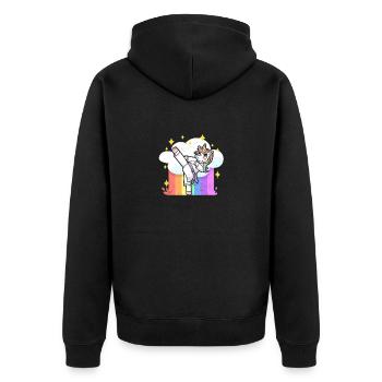 Karaté Amusant Arts Martiaux Arc-en-ciel Licorne - Veste à capuche bio Premium Unisexe - noir - Dos - Nico (187cm)