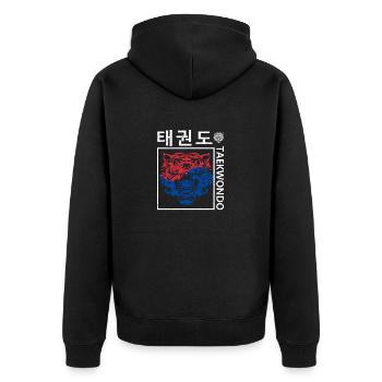 Tae Kwon Do Tiger Korea Funny Taekwondo Korea - Unisex Premium Organic Zip Hoodie - black - Back - Nico (187cm)