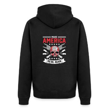 Skull - Make America Metal Again - Veste à capuche bio Premium Unisexe - noir - Dos - Nico (187cm)