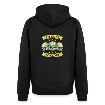Skull - Unisex Premium Organic Zip Hoodie - black - Back - Nico (187cm)