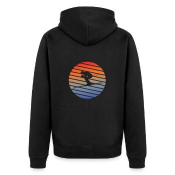 Skifahrer Weihnachten Ski Skifahren Wintersport - Unisex Premium Bio Zip Hoodie - Schwarz - Hinten - Nico (187cm)