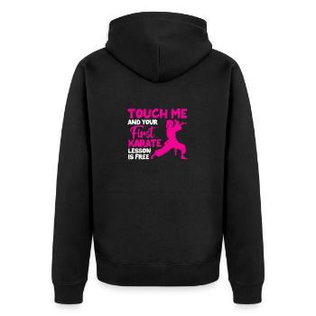 Arts martiaux Touch Me et votre première leçon de karaté - Veste à capuche bio Premium Unisexe - noir - Dos - Nico (187cm)