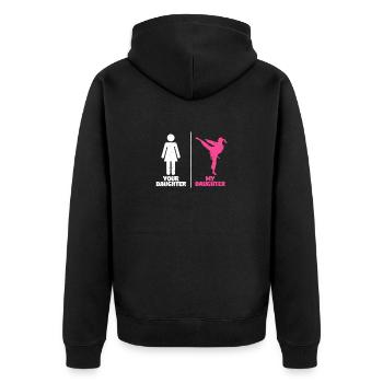 Your daughter My daughter martial arts lover - Unisex Premium Organic Zip Hoodie - black - Back - Nico (187cm)
