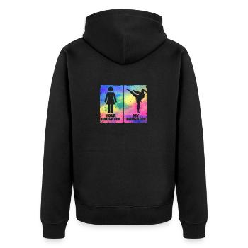 Amoureux des arts martiaux Fier parent - Veste à capuche bio Premium Unisexe - noir - Dos - Nico (187cm)