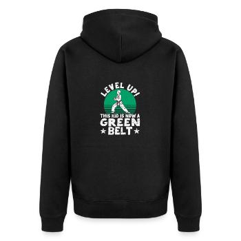 Karate Martial Arts Level Up This Child Is Now - Unisex Premium Organic Zip Hoodie - black - Back - Nico (187cm)