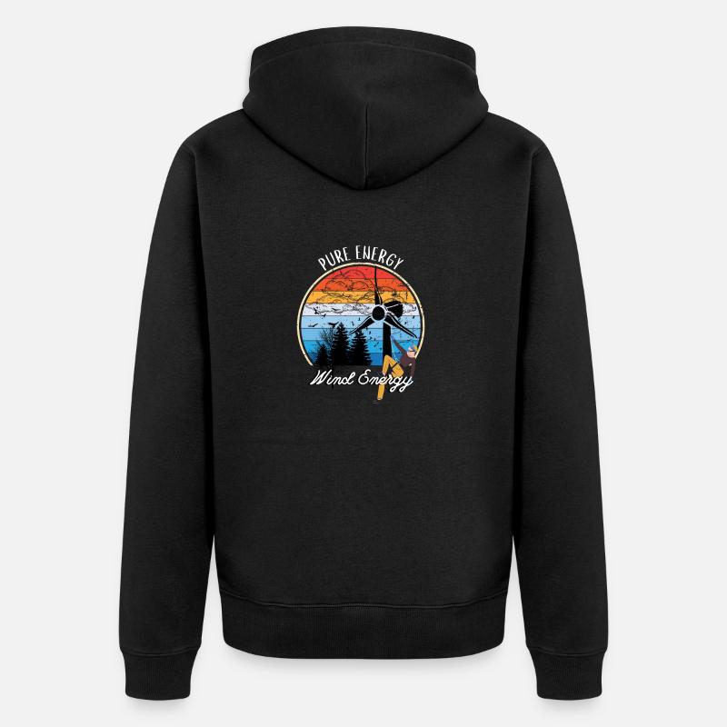 Énergie pure - Énergie éolienne - Veste à capuche bio Premium Unisexe - noir