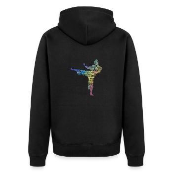 Karate Martial Arts Word Cloud Okinawan Japanese - Unisex Premium Organic Zip Hoodie - black - Back - Nico (187cm)