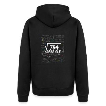 Racine carrée de 784 28TH Funny Math Birthday - Veste à capuche bio Premium Unisexe - noir - Dos - Nico (187cm)