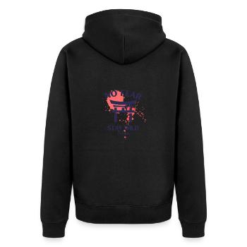 Design japonais avec texte sans crainte combiné - Veste à capuche bio Premium Unisexe - noir - Dos - Nico (187cm)