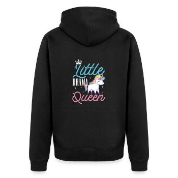 Einhorn - Unisex Premium Bio Zip Hoodie - Schwarz - Hinten - Nico (187cm)