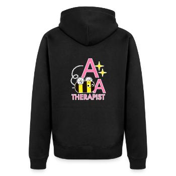 Aba therapist Applied behavior analysis funny pun - Unisex Premium Organic Zip Hoodie - black - Back - Nico (187cm)