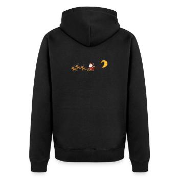 Kitesurfing Santa Claus Sleigh Reindeer - Unisex Premium Organic Zip Hoodie - black - Back - Nico (187cm)