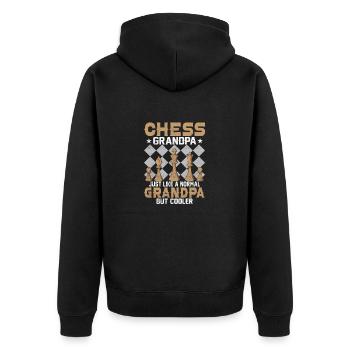 Grand-père d’échecs comme un grand-père normal mais cool - Veste à capuche bio Premium Unisexe - noir - Dos - Nico (187cm)