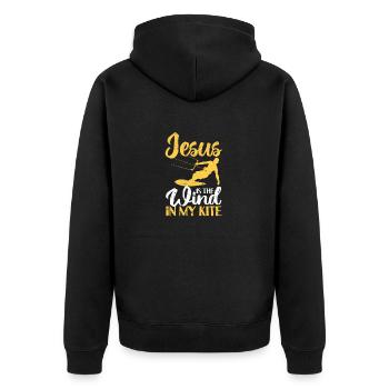 Jésus est le vent dans mon église de cerf-volant Kitesurf - Veste à capuche bio Premium Unisexe - noir - Dos - Nico (187cm)