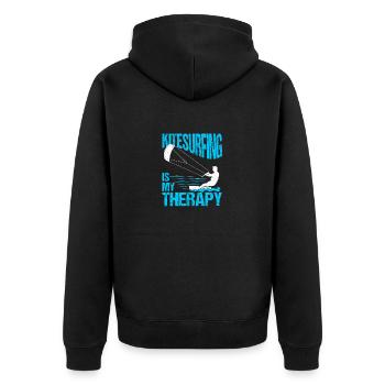 Lustiges Kitesurfen Kiteboard Surfer Kitesurfen - Unisex Premium Bio Zip Hoodie - Schwarz - Hinten - Nico (187cm)