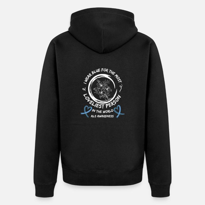 ALS-Bewusstsein Lou Gehrigs Krankheitskrieger - Unisex Premium Bio Zip Hoodie - Schwarz