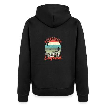 Surfer Kiteboarder I'm not getting old, I'm getting - Unisex Premium Organic Zip Hoodie - black - Back - Nico (187cm)