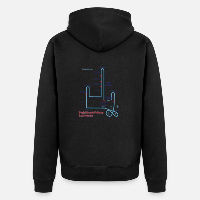 Begleit Hunde Laufschema - Unisex Premium Bio Zip Hoodie - Schwarz