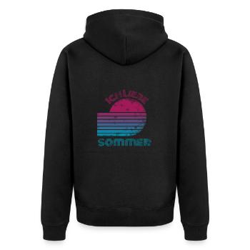 Cool Retro Design Été Amour Plage Palmiers - Veste à capuche bio Premium Unisexe - noir - Dos - Nico (187cm)