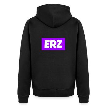 Erzgebirge meine Heimat - Unisex Premium Bio Zip Hoodie - Schwarz - Hinten - Nico (187cm)