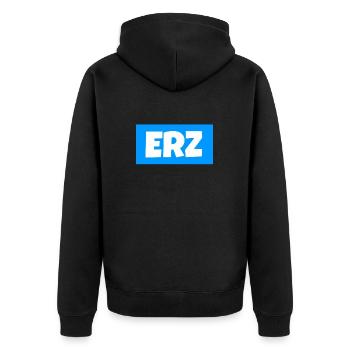 Erzgebirge meine Heimat - Unisex Premium Bio Zip Hoodie - Schwarz - Hinten - Nico (187cm)