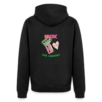 Music Is My Love Language mixtape retro cassettes - Unisex Premium Organic Zip Hoodie - black - Back - Nico (187cm)