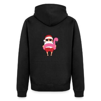 Drôle d’été Vacances à la plage Rose Flamant Christma - Veste à capuche bio Premium Unisexe - noir - Dos - Nico (187cm)