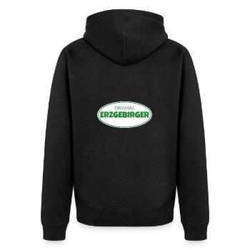 Erzgebirge meine Heimat - Unisex Premium Bio Zip Hoodie - Schwarz - Hinten - Nico (187cm)