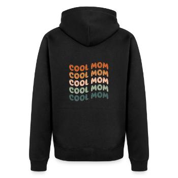 Cool Mom - Unisex Premium Bio Zip Hoodie - Schwarz - Hinten - Nico (187cm)