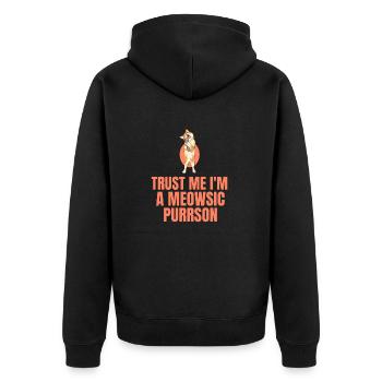 Chat de musique - Veste à capuche bio Premium Unisexe - noir - Dos - Nico (187cm)