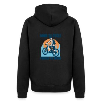 Né pour faire du vélo - Veste à capuche bio Premium Unisexe - noir - Dos - Nico (187cm)