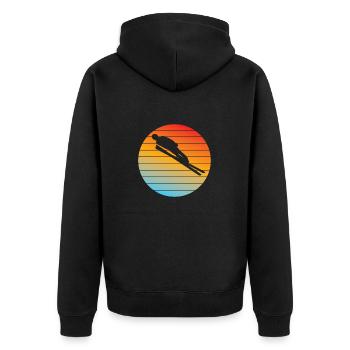 Ski Jumping Ski Jumper Winter Sports Ski Flying Ski - Unisex Premium Organic Zip Hoodie - black - Back - Nico (187cm)