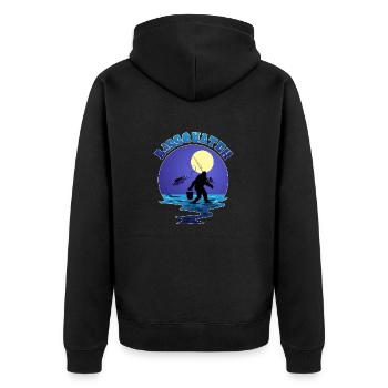 Fishing Bigfoot Pun Bassquatch Sasquatch Lover Ang - Unisex Premium Organic Zip Hoodie - black - Back - Nico (187cm)