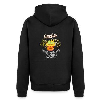 Funny Puns Nurse Preceptor Nursing Preceptorship - Unisex Premium Organic Zip Hoodie - black - Back - Nico (187cm)