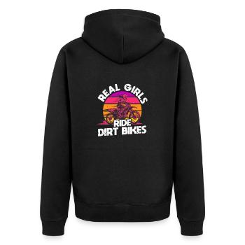 Amateurs de motocross Racing Bikers Real Girls Ride - Veste à capuche bio Premium Unisexe - noir - Dos - Nico (187cm)