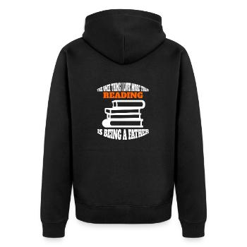 Lesen Bücher Geschenk Buch Leser Buchliebhaber - Unisex Premium Bio Zip Hoodie - Schwarz - Hinten - Nico (187cm)