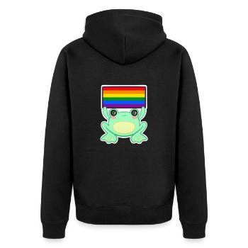 Froggy Pride - Unisex Premium Organic Zip Hoodie - black - Back - Nico (187cm)