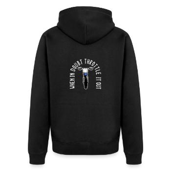 In case of doubt, step on the gas - Dirt Bike Motocross - Unisex Premium Organic Zip Hoodie - black - Back - Nico (187cm)