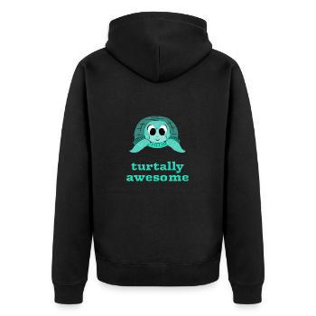 Turtally Awesome. Cute Turtle - Unisex Premium Organic Zip Hoodie - black - Back - Nico (187cm)