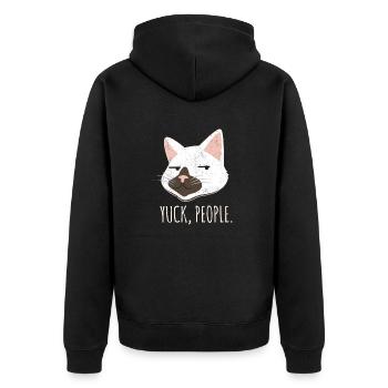 Yuck, People. Funny Cat Lovers Cat Mom Love Cats C - Unisex Premium Organic Zip Hoodie - black - Back - Nico (187cm)