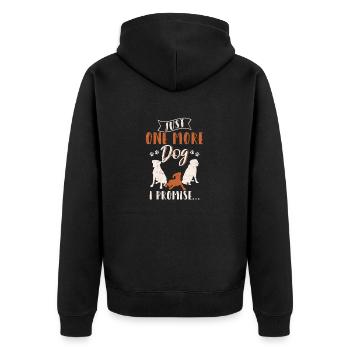 Just One More Dog I Promise Funny Dog Lover Dog Si - Unisex Premium Bio Zip Hoodie - Schwarz - Hinten - Nico (187cm)