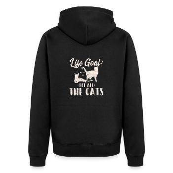 Objectif de vie: Pet All The Cats Funny Cat Lover Cat - Veste à capuche bio Premium Unisexe - noir - Dos - Nico (187cm)