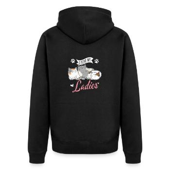 I Love My Ladies Cat Owner Cute Cat Mom Love Cats - Unisex Premium Bio Zip Hoodie - Schwarz - Hinten - Nico (187cm)