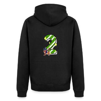 2 Jahre alt Dino American Football 2. Geburtstag - Unisex Premium Bio Zip Hoodie - Schwarz - Hinten - Nico (187cm)