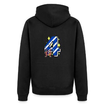 4 Jahre alt Dino American Football 4. B-Day Dab - Unisex Premium Bio Zip Hoodie - Schwarz - Hinten - Nico (187cm)