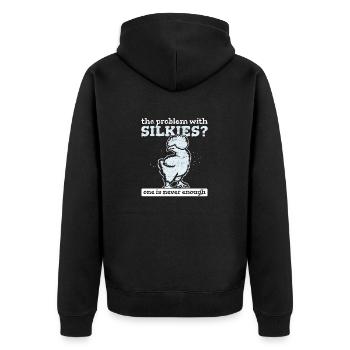 Le problème avec silkies? On n’est jamais assez de soie - Veste à capuche bio Premium Unisexe - noir - Dos - Nico (187cm)