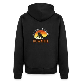 Mountain Biking Bike Bike Funny My Life - Unisex Premium Organic Zip Hoodie - black - Back - Nico (187cm)